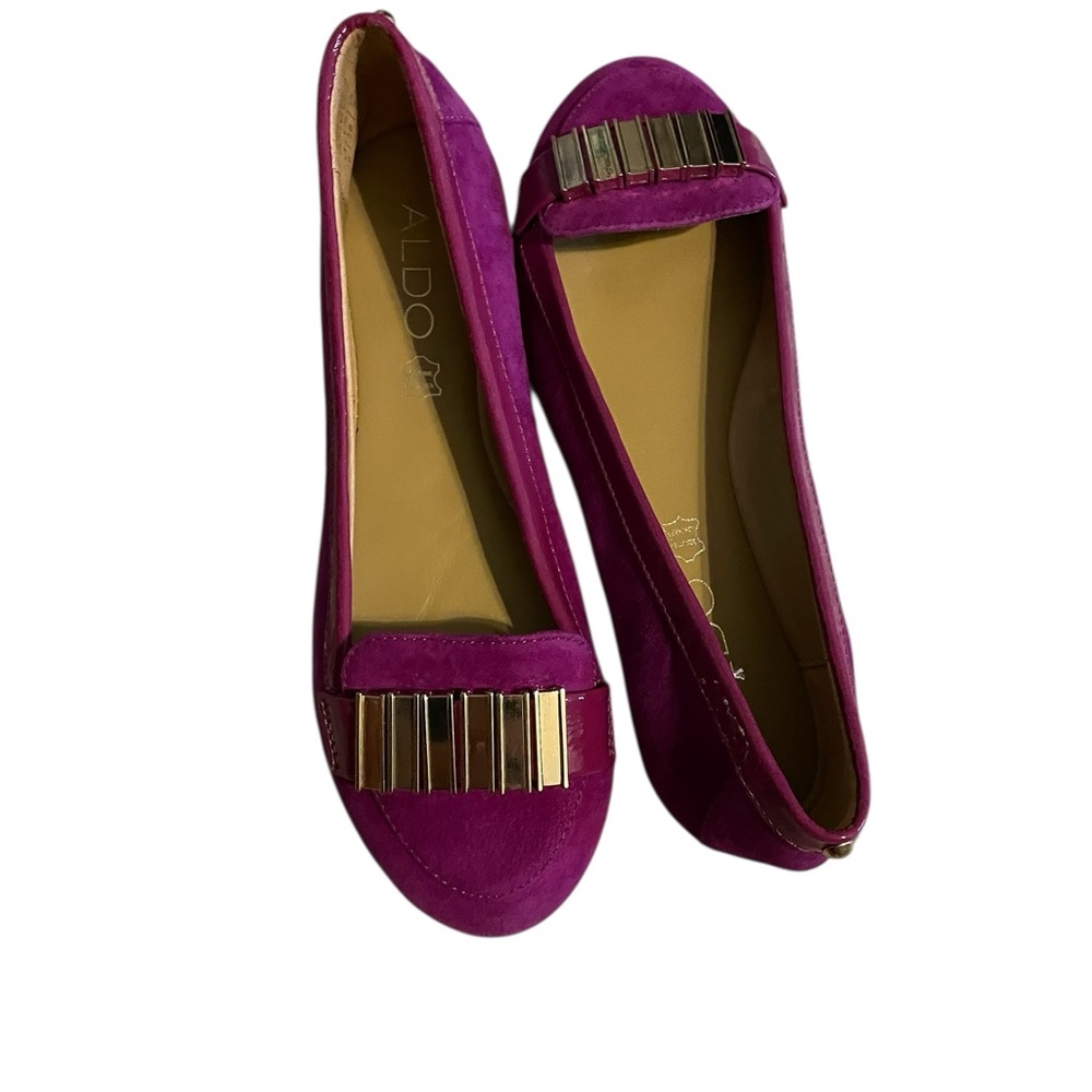 Aldo Fuchsia Velvet & Leather‎ Ballet Flats – Size 6
